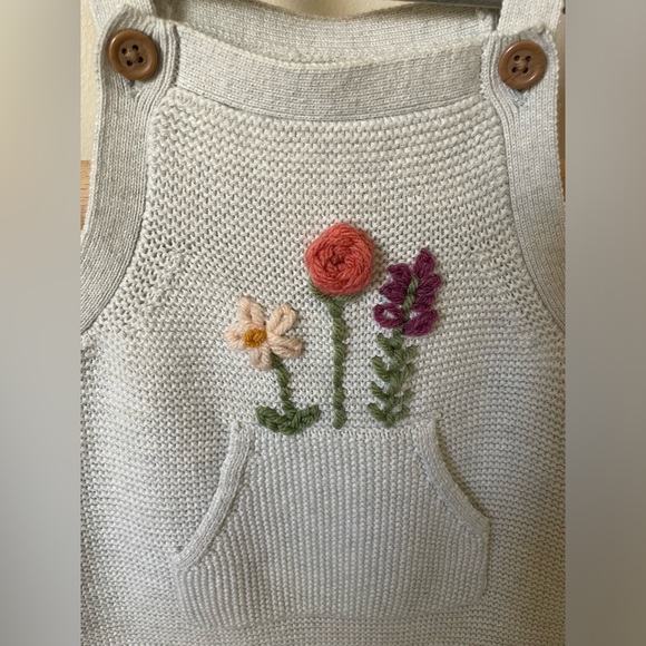 Hand Embroidered Knit Overalls - Picture 4 of 4